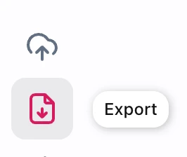 Export item in the project sidebar
