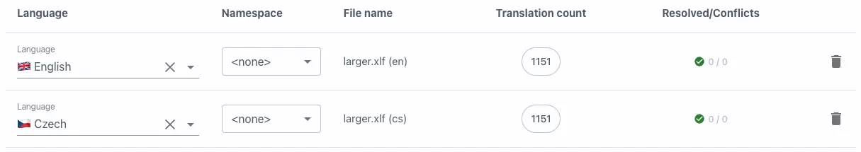 Xliff import leads to multiple language result