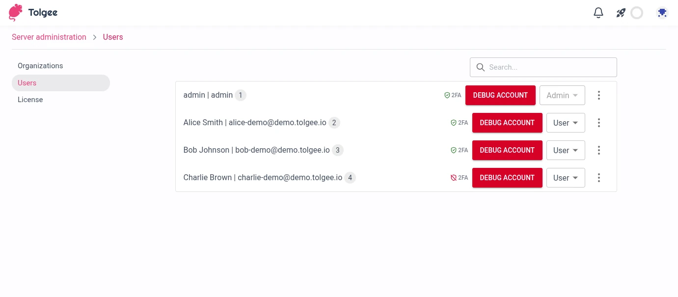 Overview enabled 2FA
